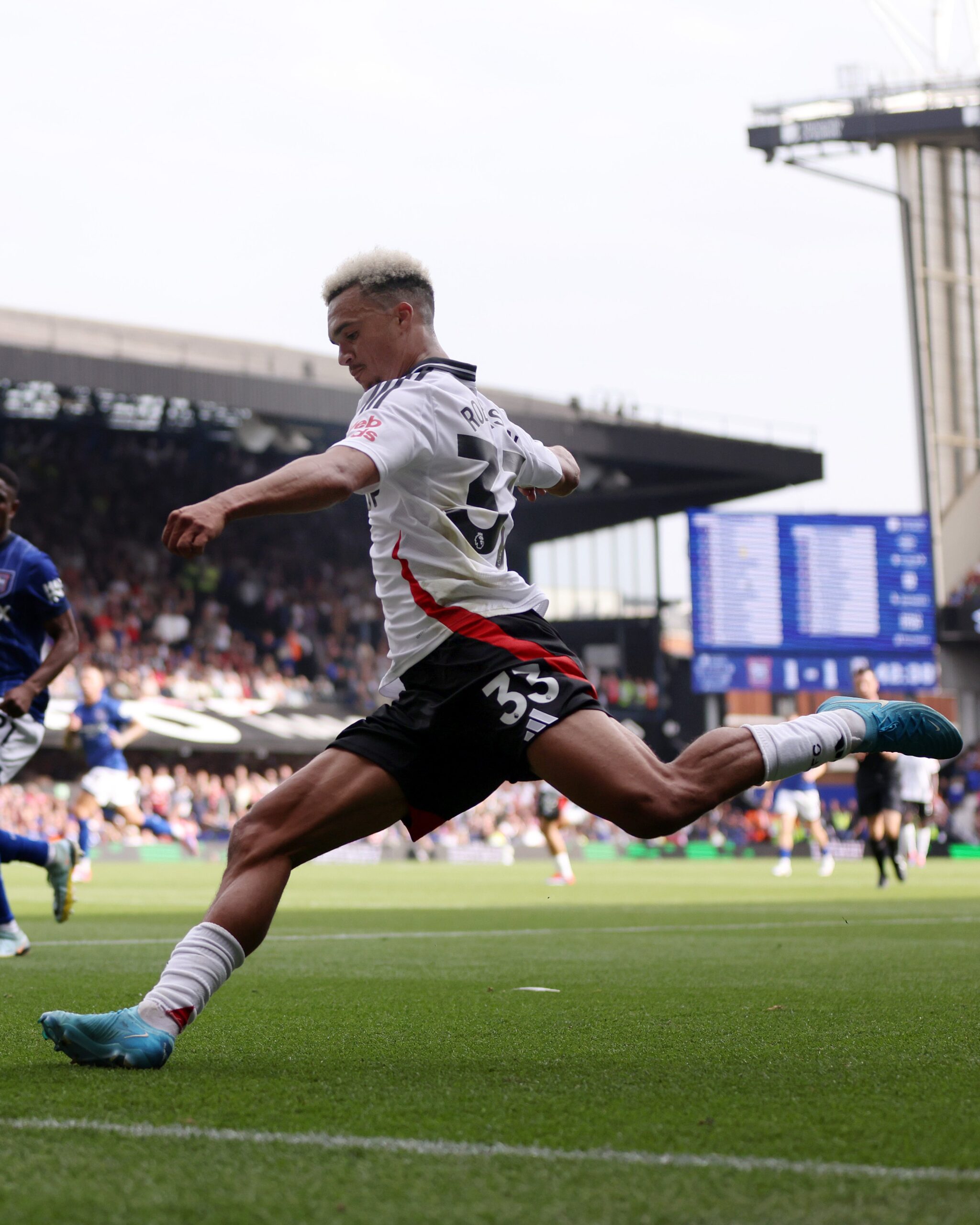 Antonee Robinson puts in a cross for Adama Traoré's equaliser against Ipswich.